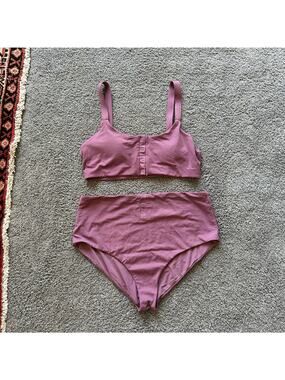 Andie Snap Scoop Top + Snap Bikini Swim Set